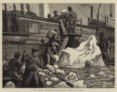 La expedición ártica, abasteciéndose de un iceberg de William Bazett Murray
